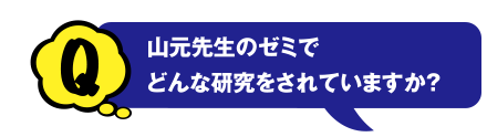 Q 山元先生のゼミでどんな研究をされていますか？