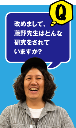 Q 改めまして。藤野先生はどんな研究をされていますか?