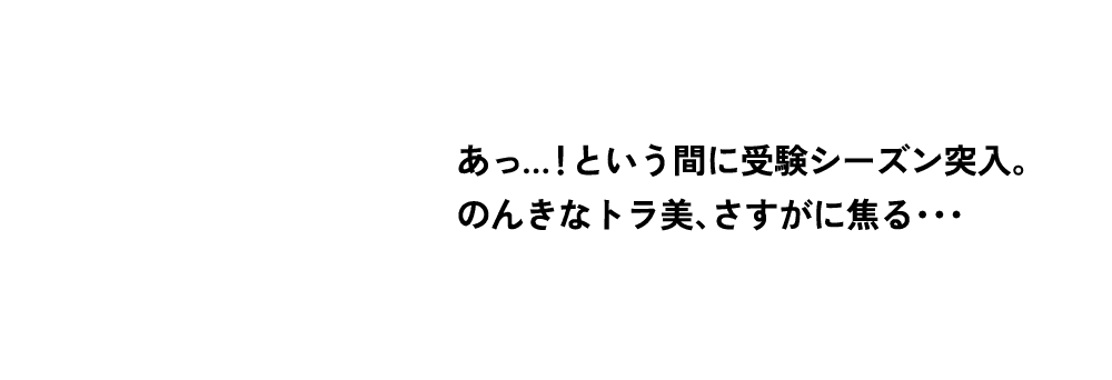あっ…！という間に受験シーズン突入。のんきなトラ美、さすがに焦る…