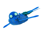 青いロボットの鳥
