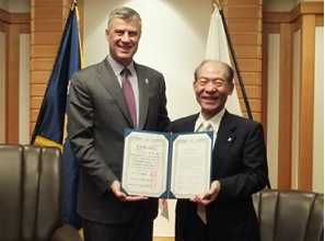 Kinki University Awarded the Prime Minister of The Republic of Kosovo, Hashim Thaçi The Title of Honorary Doctorate