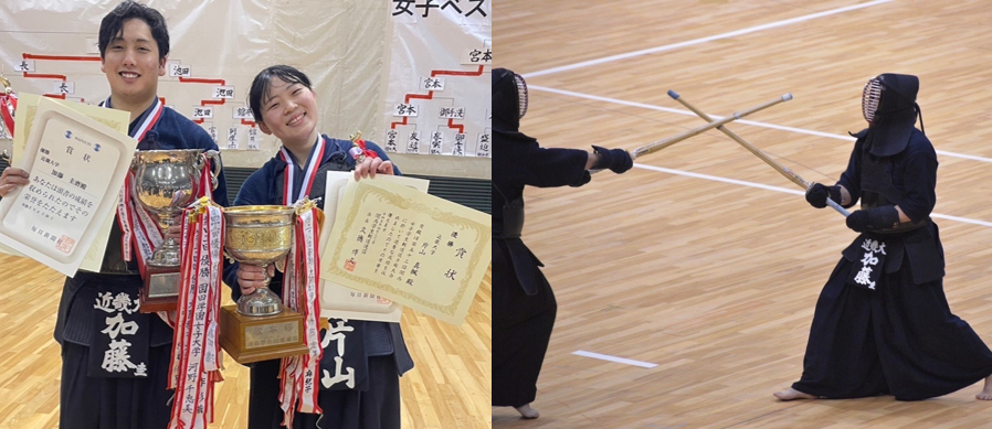 近畿大学体育会剣道部 加藤 圭磨選手 片山 真楓選手　「東大阪市 スポーツ表彰」を受彰