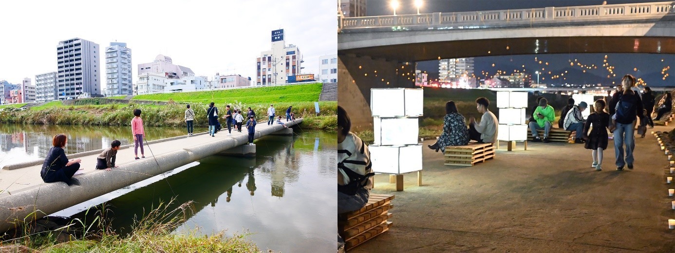 国交省登録「飯塚地区かわまちづくり計画」の実現に向けて　遠賀川河川敷の利活用を促進する2つの社会実験イベントを開催