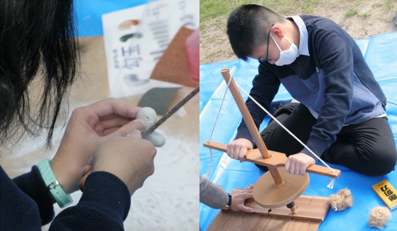 火起こしや勾玉作りなどを体験する「トキメキ探検ツアー」を実施　中学1年生が古墳時代の生活体験から歴史を学ぶ