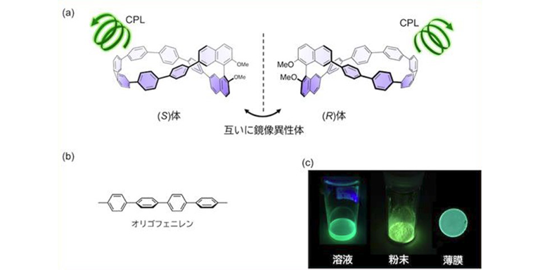 CPL dye developed with spiral-shaped twisted oligophenylenePromising for applications such as circularly polarized organic LED and bioimaging materials